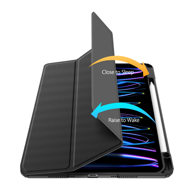 Dux Ducis - Tablet hoes geschikt voor Apple iPad Pro 13 (2025/2024) - Toby Series - Auto Wake/Sleep functie - Met Pencil houder - Zwart