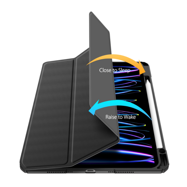 Dux Ducis - Tablet hoes geschikt voor Apple iPad Air 13 (2024) - Toby Series - Auto Wake/Sleep functie - Met Pencil houder - Zwart