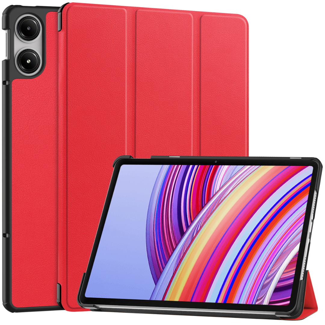 Case2go - Tablet hoes geschikt voor Xiaomi Redmi Pad Pro (2024) - Tri-fold hoes met Auto/Wake Functie - 12.1 inch - Rood afbeelding