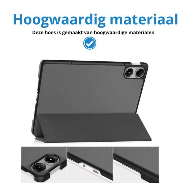 Case2go - Tablet hoes geschikt voor Xiaomi Redmi Pad Pro (2024) - Tri-fold hoes met Auto/Wake Functie - 12.1 inch - Grijs