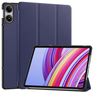 Case2go Case2go - Tablet hoes geschikt voor Xiaomi Redmi Pad Pro (2024) - Tri-fold hoes met Auto/Wake Functie - 12.1 inch - Donker Blauw