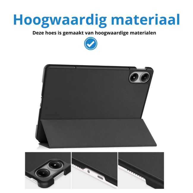 Case2go - Tablet hoes geschikt voor Xiaomi Redmi Pad Pro (2024) - Tri-fold hoes met Auto/Wake Functie - 12.1 inch - Zwart