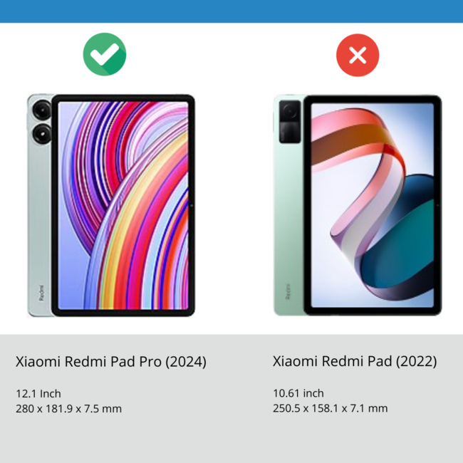 Case2go - Tablet hoes geschikt voor Xiaomi Redmi Pad Pro (2024) - Tri-fold hoes met Auto/Wake Functie - 12.1 inch - Galaxy