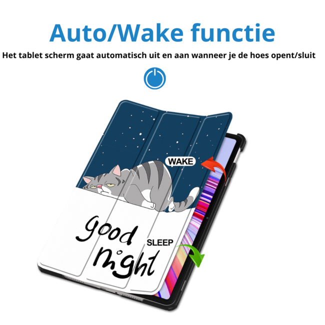 Case2go - Tablet hoes geschikt voor Xiaomi Redmi Pad Pro (2024) - Tri-fold hoes met Auto/Wake Functie - 12.1 inch - Don&#039;t Touch Me