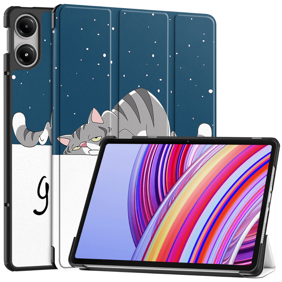 Case2go - Tablet hoes geschikt voor Xiaomi Redmi Pad Pro (2024) - Tri-fold hoes met Auto/Wake Functie - 12.1 inch - Goodnight afbeelding
