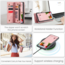 CaseMe - Telefoonhoesje geschikt voor Samsung Galaxy S24 - 2 in 1 Book Case en Back Cover - Roze