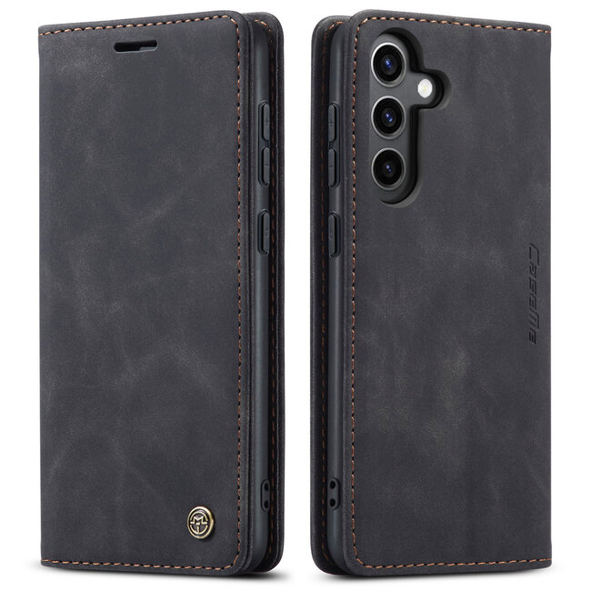 Caseme - Telefoonhoesje geschikt voor Samsung Galaxy A15 - Wallet Book Case - Met Magnetische Sluiting - Zwart