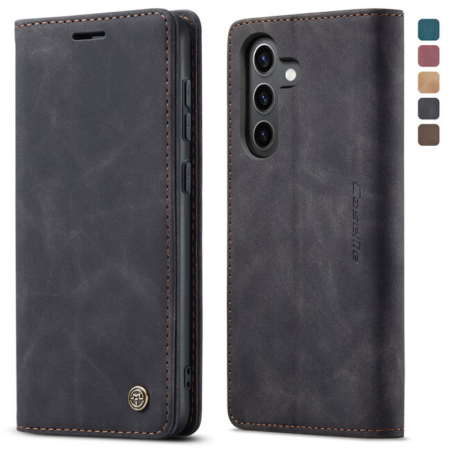 Caseme - Telefoonhoesje geschikt voor Samsung Galaxy A15 - Wallet Book Case - Met Magnetische Sluiting - Zwart