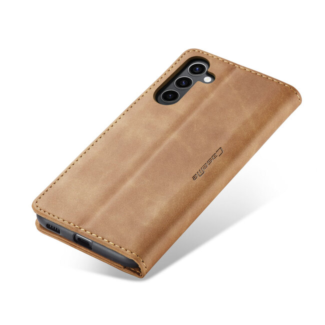 Caseme - Telefoonhoesje geschikt voor Samsung Galaxy A15 - Wallet Book Case - Met Magnetische Sluiting - Licht Bruin