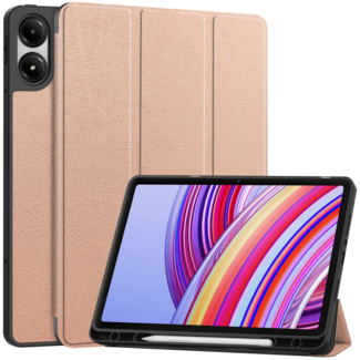 Case2go Case2go - Tablet hoes geschikt voor Xiaomi Redmi Pad Pro (2024) - Tri-fold Case met Auto/Wake Functie - Met Pencil houder - 12.1 Inch - Rose Goud