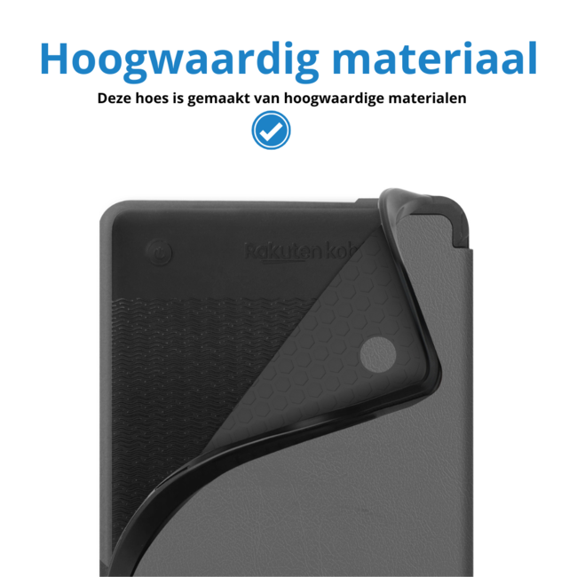 Case2go - Hoes geschikt voor Kobo Clara Colour/ BW - Sleepcover - Auto/Wake functie - Grijs