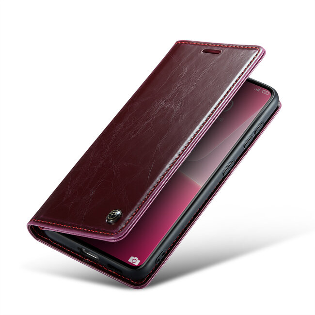 CaseMe - Telefoonhoesje geschikt voor Xiaomi Redmi Note 13 Pro 5G - Flip Wallet Case - Magneetsluiting - Rood