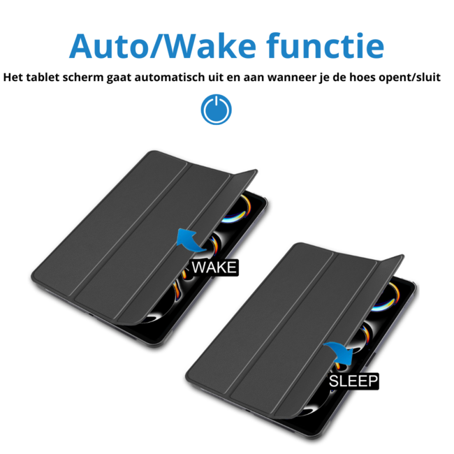 Case2go - Tablet hoes geschikt voor Apple iPad Pro 11 (2025) / Apple iPad Pro 11 (2024) - Tri-fold hoes - Auto/Wake functie  - Zwart