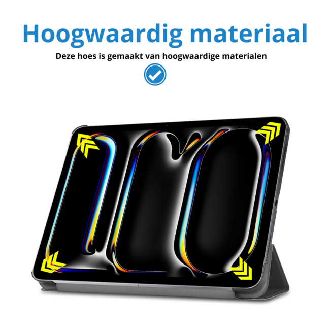 Case2go - Tablet hoes geschikt voor Apple iPad Pro 11 (2025) / Apple iPad Pro 11 (2024) - Tri-fold hoes - Auto/Wake functie  - Zwart
