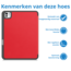 Case2go - Tablet hoes geschikt voor Apple iPad Pro 11 (2024) - Tri-fold Case - Met Pencilhouder - Rood