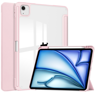 Case2go Case2go - Tablet hoes geschikt voor Apple iPad Air 13 (2024) - Acrylic Trifold case met Pencil houder - Roze