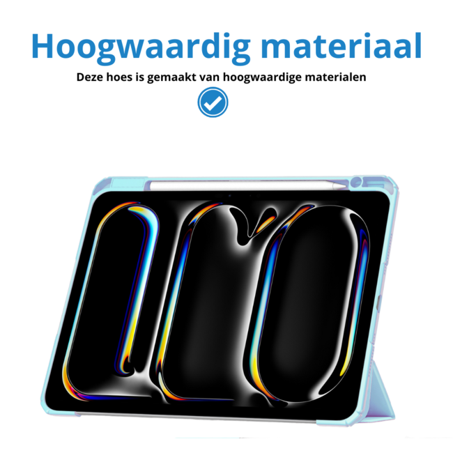Case2go - Tablet hoes geschikt voor Apple iPad Pro 13 (2025/2024) - Acrylic Trifold case met Pencil houder - Licht Blauw