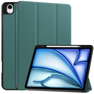 Case2go Hoes geschikt voor Apple iPad Air 13 (2025) / iPad Air 13 (2024) - 13 Inch - Tri-Fold Book Case met Stylus Pen houder - TPU - Donkergroen Case2go Hoes geschikt voor Apple iPad Air 13 (2025) / iPad Air 13 (2024) - 13 Inch - Tri-Fold Book Case met Stylus Pen houder - TPU - Donkergroen