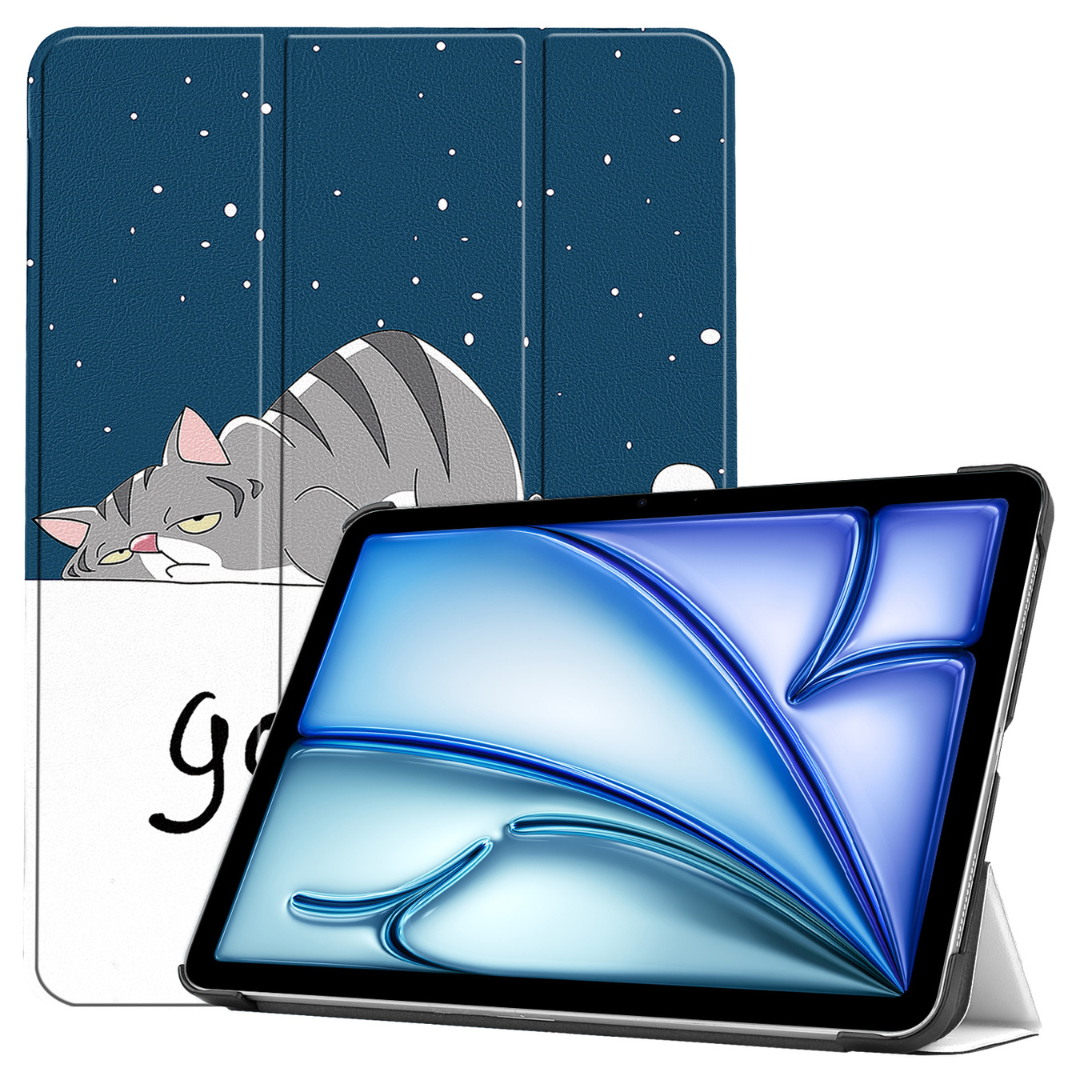 Case2go - Tablet hoes geschikt voor Apple iPad Air 13 (2024) / Apple iPad Air 13 (2025) - Tri-fold hoes - Auto/Wake functie - Good Night afbeelding