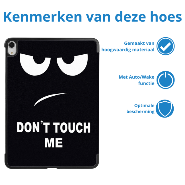 Case2go - Tablet hoes geschikt voor Apple iPad Air 13 (2024) / Apple iPad Air 13 (2025) - Tri-fold hoes - Auto/Wake functie - Don't Touch Me