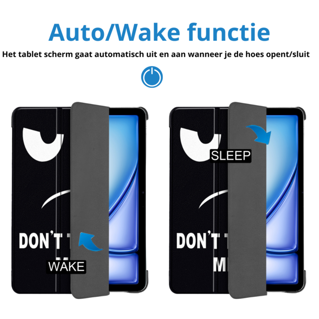 Case2go - Tablet hoes geschikt voor Apple iPad Air 13 (2024) / Apple iPad Air 13 (2025) - Tri-fold hoes - Auto/Wake functie - Don't Touch Me