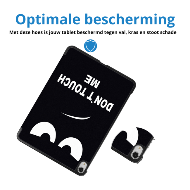 Case2go - Tablet hoes geschikt voor Apple iPad Air 13 (2024) / Apple iPad Air 13 (2025) - Tri-fold hoes - Auto/Wake functie - Don't Touch Me