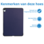 Hoes geschikt voor Apple iPad Air 13 (2025) / iPad Air 13 (2024) - 13 Inch - Tri-Fold Book Case met Stylus Pen houder - TPU - Donkerblauw