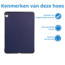 Hoes geschikt voor Apple iPad Air (2024) - 13 Inch - Tri-Fold Book Case met Stylus Pen houder - TPU - Donkerblauw