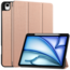 Hoes geschikt voor Apple iPad Air (2024) - 13 Inch - Tri-Fold Book Case met Stylus Pen houder - TPU - Rosegoud
