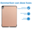 Hoes geschikt voor Apple iPad Air (2024) - 13 Inch - Tri-Fold Book Case met Stylus Pen houder - TPU - Rosegoud