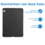 Case2go - Tablet hoes geschikt voor Apple iPad Air 13 (2024) - Tri-fold hoes - Auto/Wake functie  - Zwart