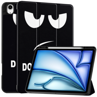 Case2go Hoes geschikt voor Apple iPad Air (2024) - 13 Inch - Tri-Fold Book Case met Stylus Pen houder - TPU - Don&#039;t Touch Me