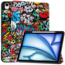 Hoes geschikt voor Apple iPad Air 13 (2025) / iPad Air 13 (2024) - 13 Inch - Tri-Fold Book Case met Stylus Pen houder - TPU - Graffiti