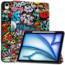 Hoes geschikt voor Apple iPad Air (2024) - 13 Inch - Tri-Fold Book Case met Stylus Pen houder - TPU - Graffiti