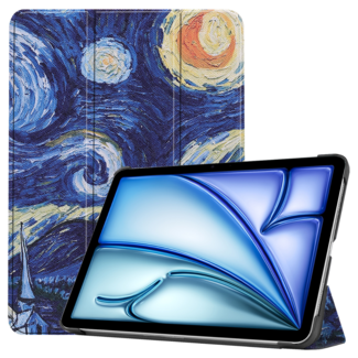 Hoozey Hoozey - Tablet hoes geschikt voor iPad Air (2024) - Tri-fold hoes met auto/wake functie - 11 inch - Sterrenhemel