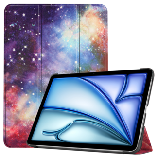 Hoozey Hoozey - Tablet hoes geschikt voor iPad Air (2024) - Tri-fold hoes met auto/wake functie - 11 inch - Galaxy