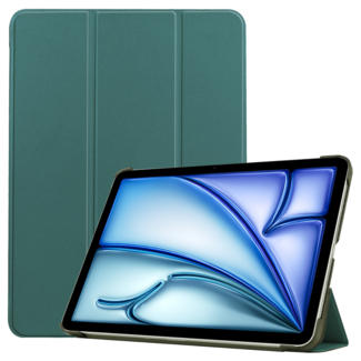 Hoozey Hoozey - Tablet hoes geschikt voor iPad Air (2024) - Tri-fold hoes met auto/wake functie - 11 inch - Donkergroen