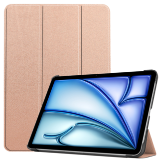 Hoozey Hoozey - Tablet hoes geschikt voor iPad Air (2024) - Tri-fold hoes met auto/wake functie - 11 inch - Rosegoud