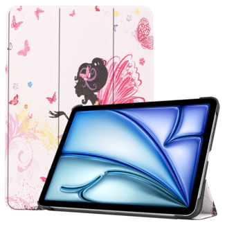 Hoozey Hoozey - Tablet hoes geschikt voor iPad Air (2024) - Tri-fold hoes met auto/wake functie - 11 inch - Flower Fairy