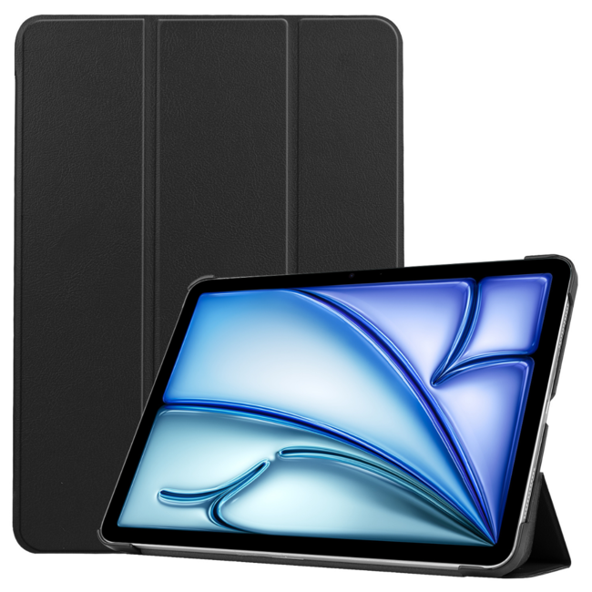 Hoozey - Tablet hoes geschikt voor iPad Air (2024) - Tri-fold hoes met auto/wake functie - 11 inch - Zwart