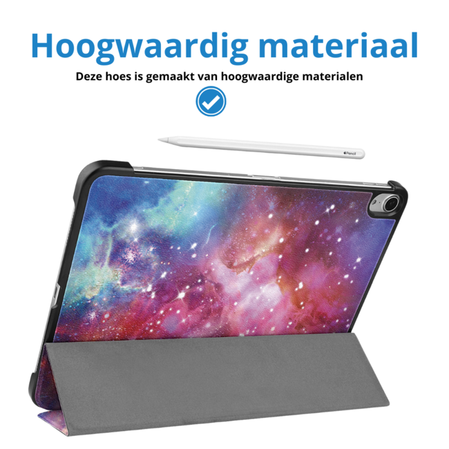 Case2go - Tablet hoes geschikt voor Apple iPad Air 13 (2024) / Apple iPad Air 13 (2025) - Tri-fold hoes - Auto/Wake functie - Galaxy