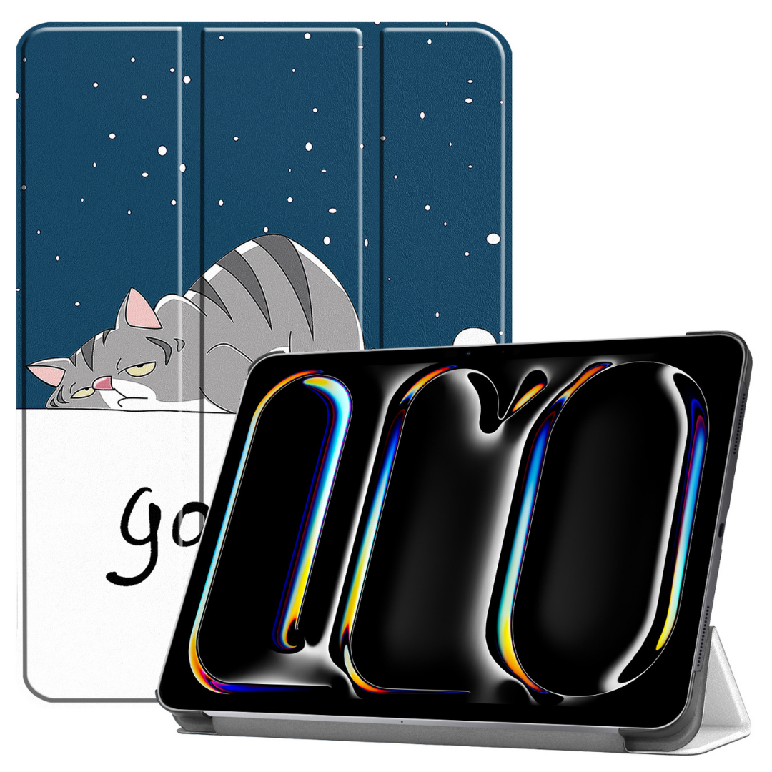Case2go - Tablet hoes geschikt voor Apple iPad Pro 13 (2024) - Tri-fold hoes - Auto/Wake functie - Good Night afbeelding