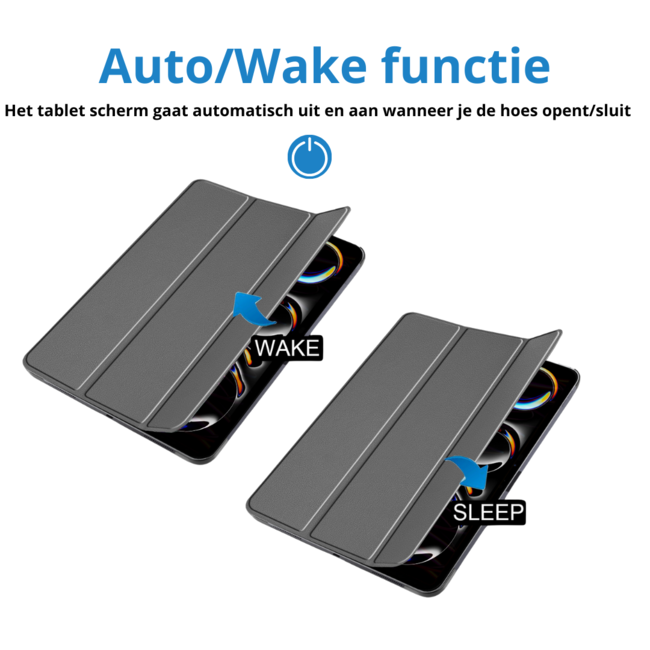 Case2go - Tablet hoes geschikt voor Apple iPad Pro 13 (2025/2024) - Tri-fold hoes - Auto/Wake functie  - Grijs