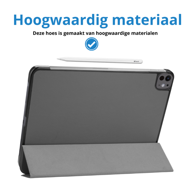 Case2go - Tablet hoes geschikt voor Apple iPad Pro 13 (2025/2024) - Tri-fold hoes - Auto/Wake functie  - Grijs