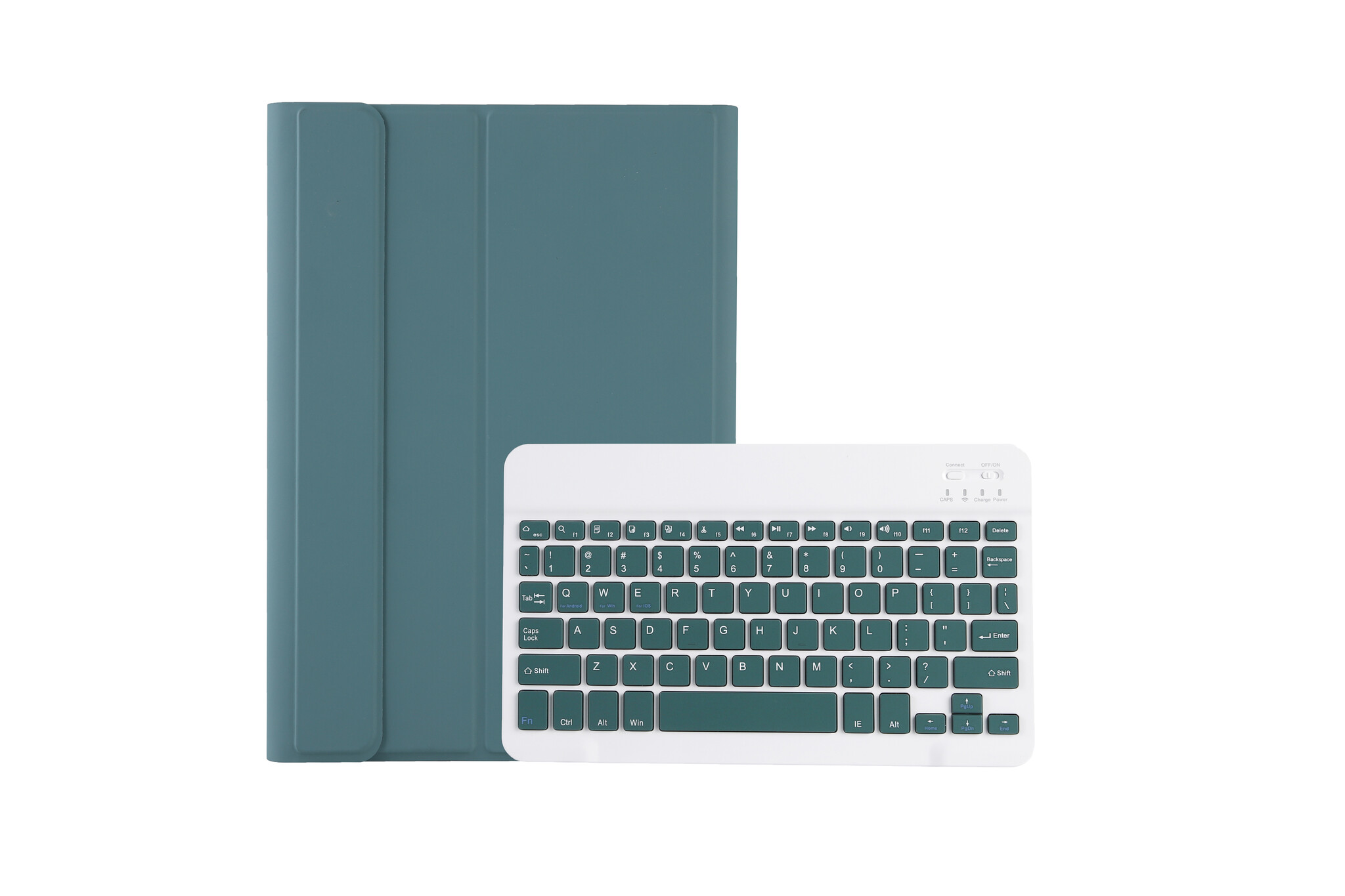 Case2go - Bluetooth Toetsenbord hoes geschikt voor Apple iPad Pro 11 (2024) - QWERTY - Auto Wake/Sleep functie - Met Pencil Houder - Donker Groen afbeelding