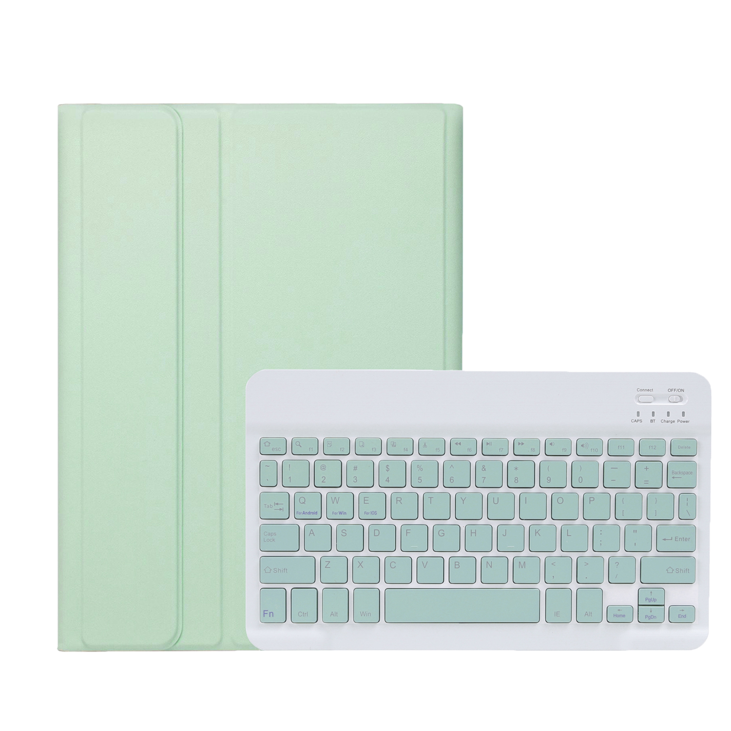 Case2go - Bluetooth Toetsenbord hoes geschikt voor Apple iPad Pro 11 (2024) - QWERTY - Auto Wake/Sleep functie - Met Pencil Houder - Mint Groen afbeelding