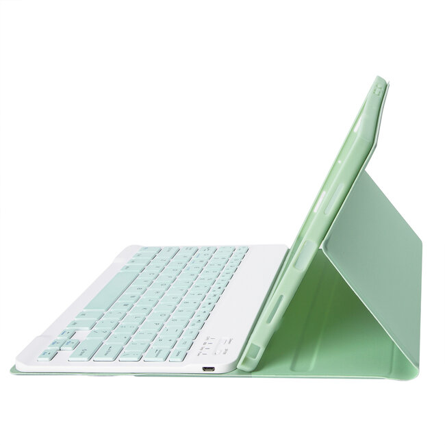 Case2go - Bluetooth Toetsenbord hoes geschikt voor Apple iPad Pro 11 (2025) / Apple iPad Pro 11 (2024) - QWERTY - Auto Wake/Sleep functie - Met Pencil Houder - Mint Groen