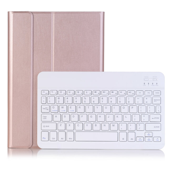 Case2go - Bluetooth Toetsenbord hoes geschikt voor Apple iPad Pro 11 (2024) - QWERTY - Auto Wake/Sleep functie - Met Pencil Houder - Rosé Goud