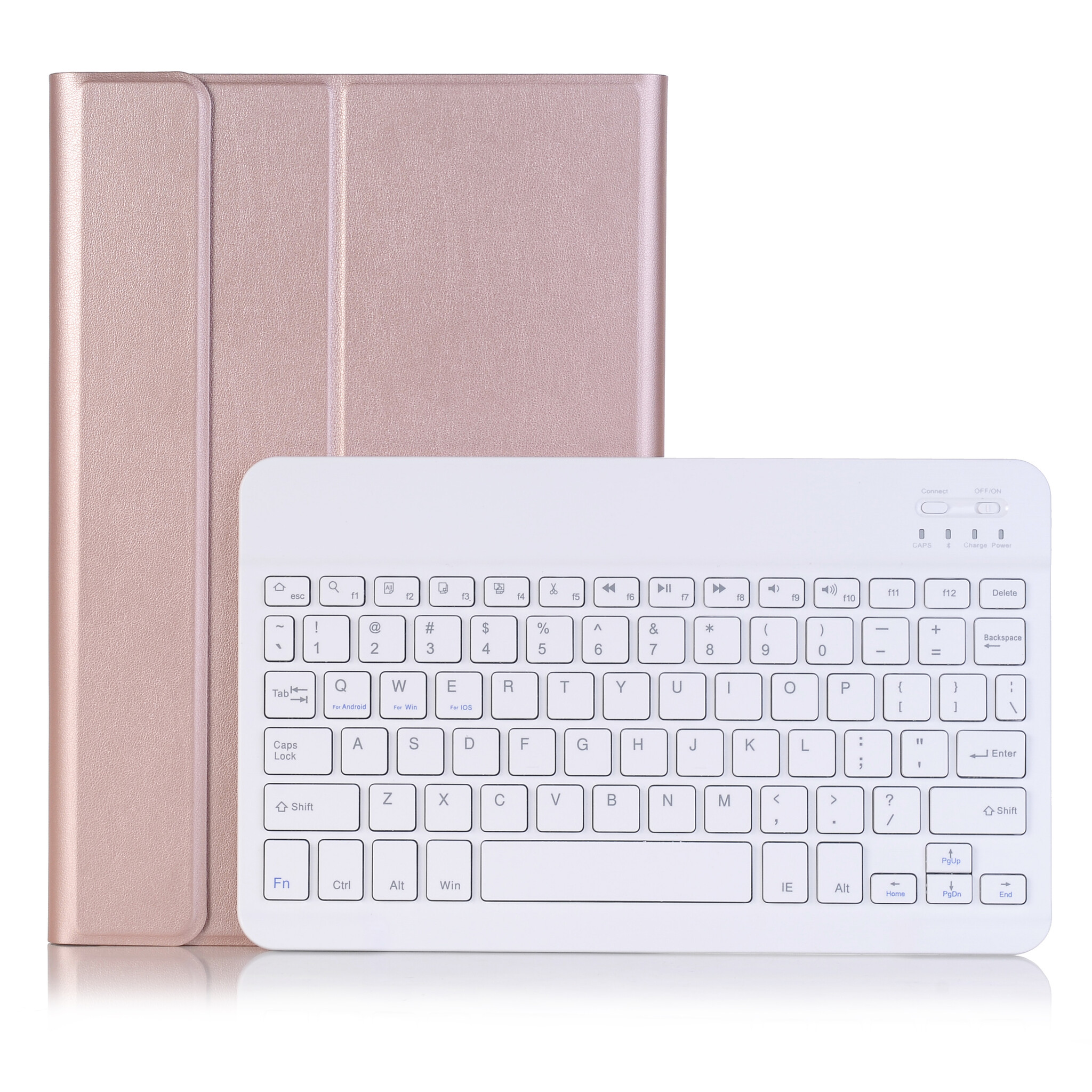 Case2go - Bluetooth Toetsenbord hoes geschikt voor Apple iPad Pro 11 (2024) - QWERTY - Auto Wake/Sleep functie - Met Pencil Houder - Rosé Goud afbeelding