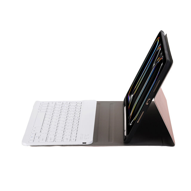 Case2go - Bluetooth Toetsenbord hoes geschikt voor Apple iPad Pro 11 (2025) / Apple iPad Pro 11 (2024) - QWERTY - Auto Wake/Sleep functie - Met Pencil Houder - Rosé Goud